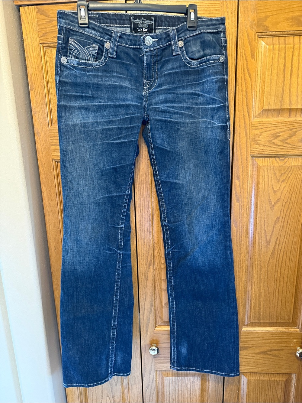 Big Star Women's Dark Blue Flare Jeans- Size 32L